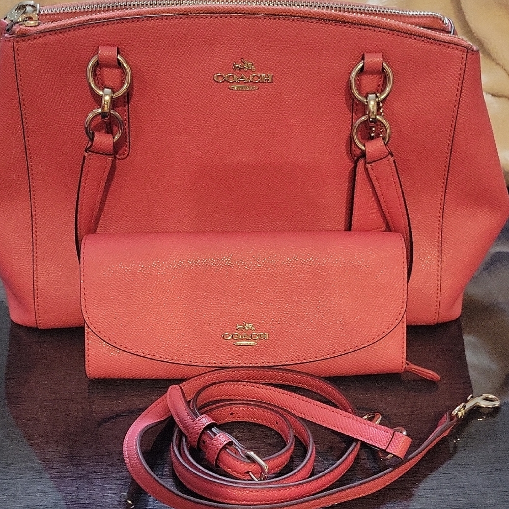Coach Coral Shoulder Bag and Wallet Set